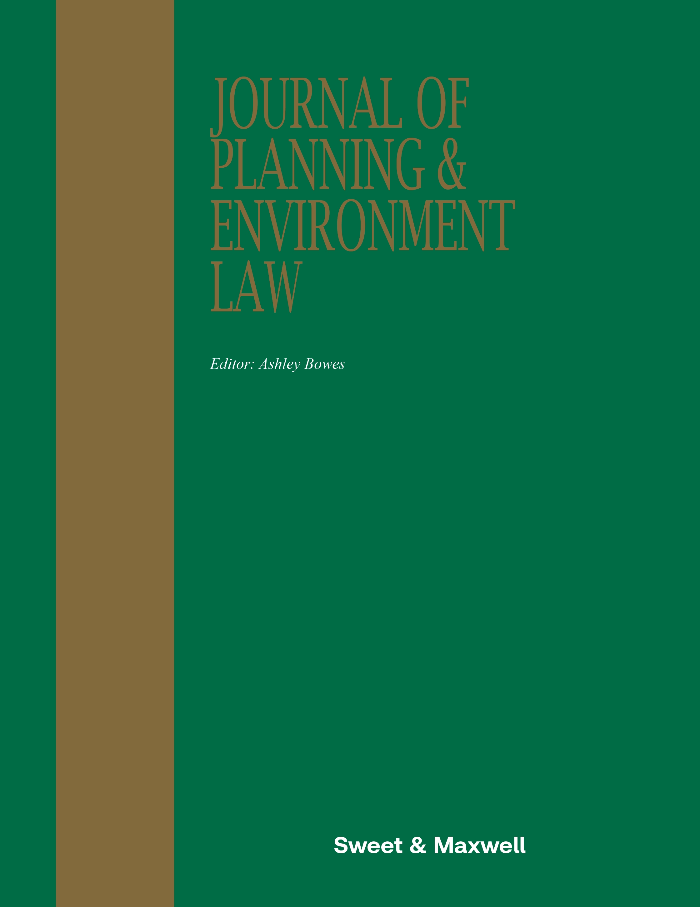 Cover of Journal of Planning & Environment Law