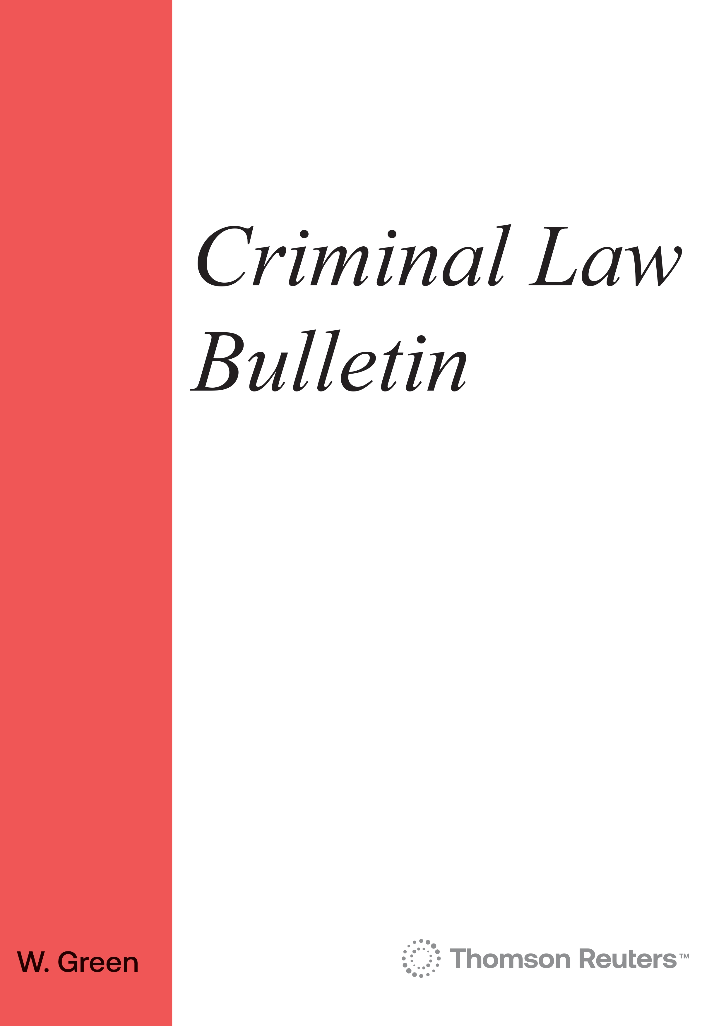 Cover of Greens Criminal Law Bulletin