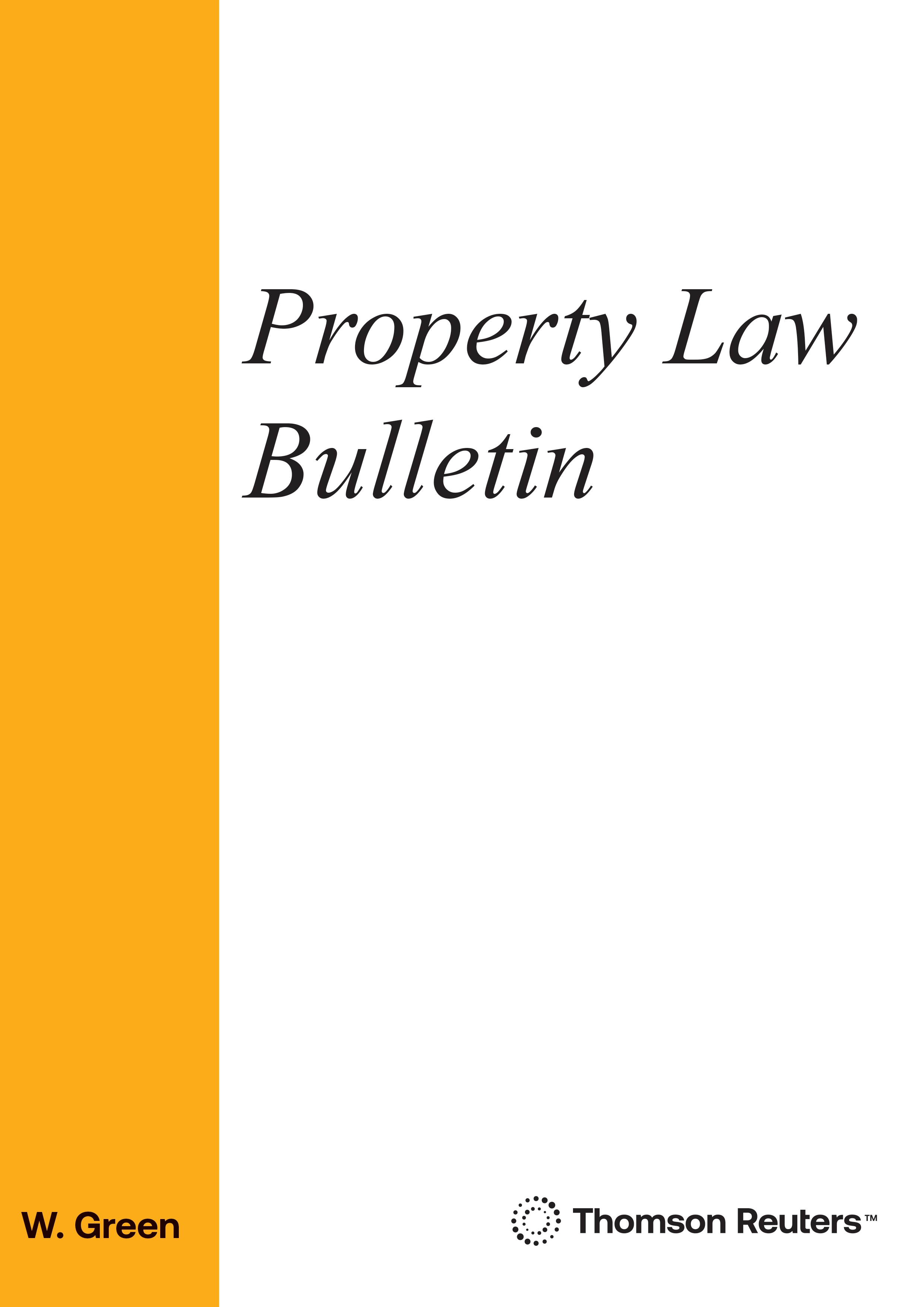Cover of Greens Property Law Bulletin