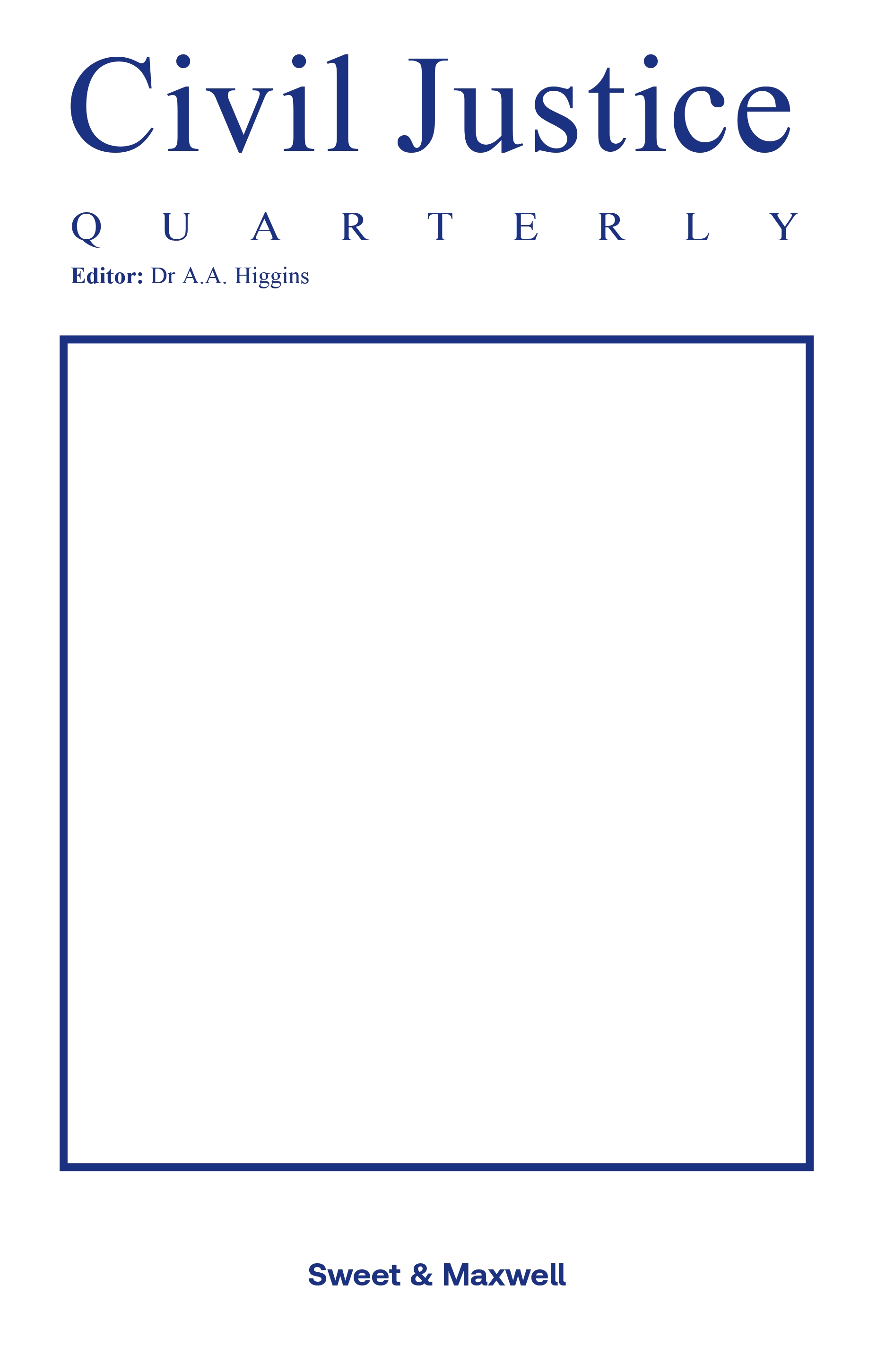 Cover of Civil Justice Quarterly