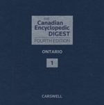 Cover of The Canadian Encyclopedic Digest Ontario Fourth Edition, Binder/looseleaf