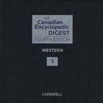 Cover of The Canadian Encyclopedic Digest Western 4th Edition, Binder/looseleaf