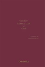 Cover of Crankshaw's Criminal Code of Canada, R.S.C. 1985, Binder/looseleaf
