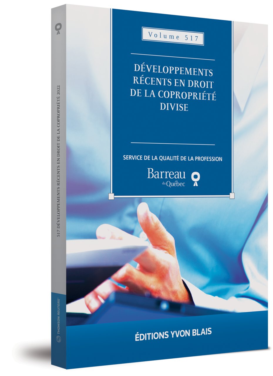 couverture de Développements récents en droit de la copropriété divise, volume 517 (2022)