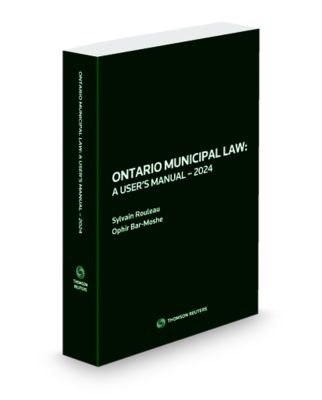 Cover image of Ontario Municipal Law: A User's Manual, 2024