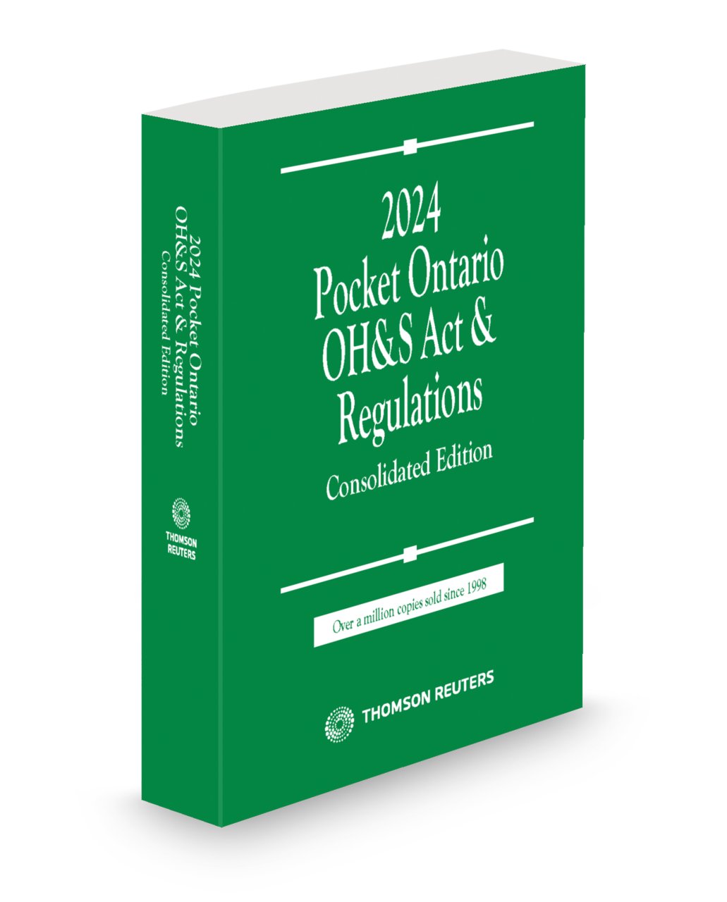 Front cover image for the Pocket Ontario OH&S Act and Regulations 2024 - Consolidated Edition (The 'Green Book').