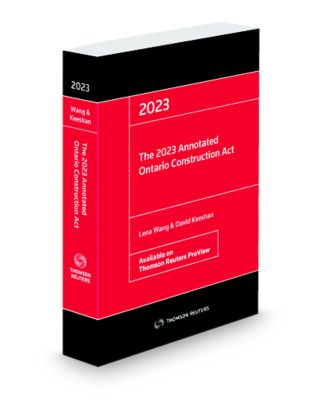 Cover of 2023 Annotated Ontario Construction Act