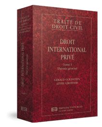 Couverture Droit international prive, tome I : Theorie generale - Collection Traite de droit civil
