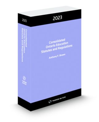 Front cover image of the Consolidated Ontario Education Statutes and Regulations 2023.