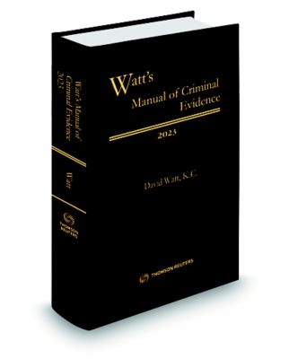 cover of Watt's Manual of Criminal Evidence 2023