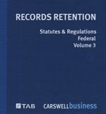 Cover of Records Retention: Statutes and Regulations - Federal, Binder/looseleaf
