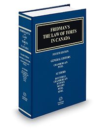 Cover of Fridman's The Law of Torts in Canada, 4th Edition, Hardbound book