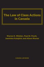 Cover of The Law of Class Actions in Canada