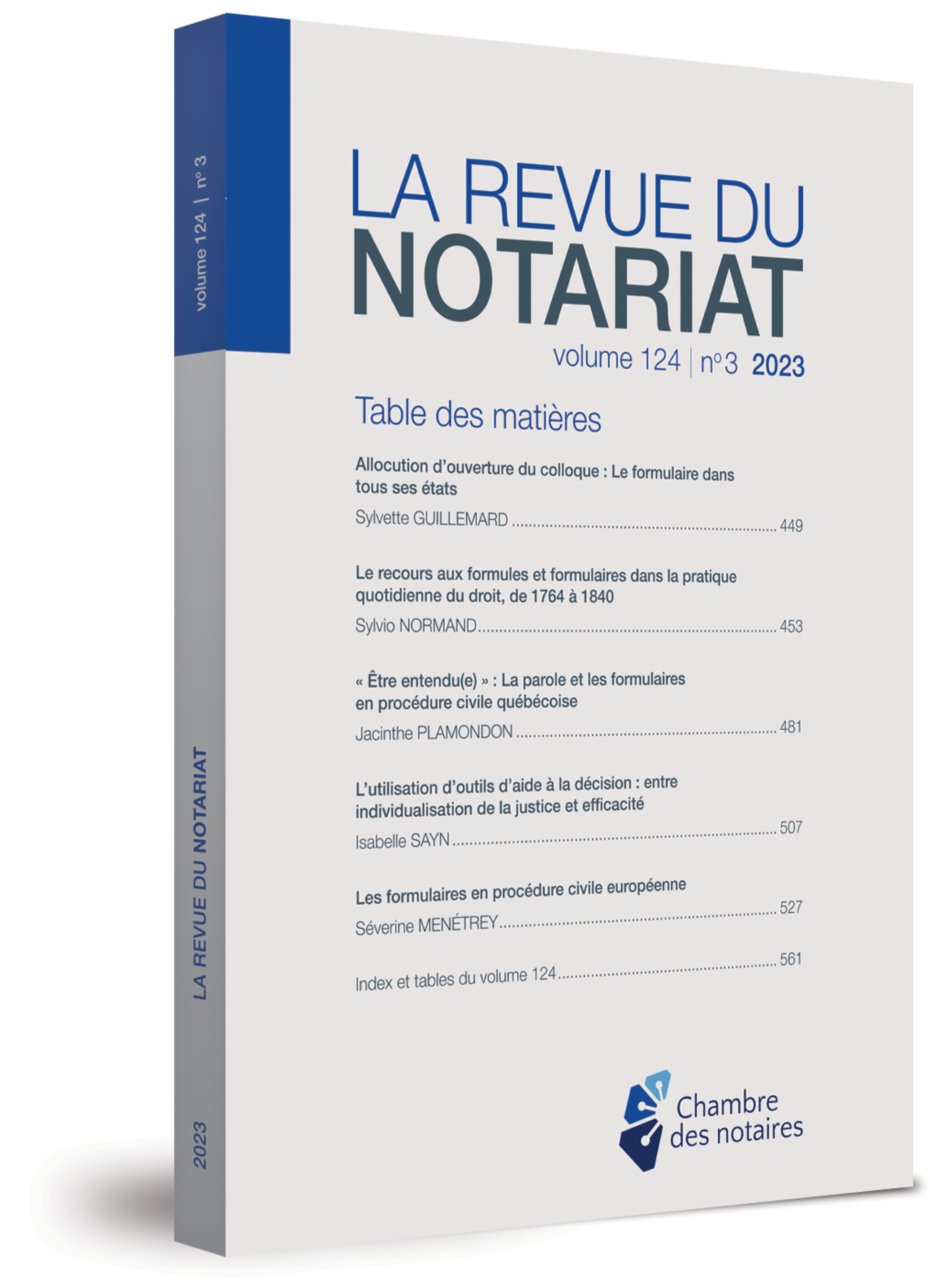 La revue du notariat