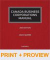 Cover of Canada Business Corporations Manual, Formerly Canada Corporation Manual, 2nd Edition, Binder/looseleaf and eLooseleaf