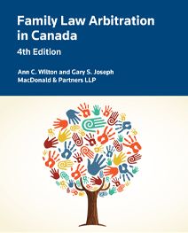 Cover of Family Law Arbitration in Canada, 4th Edition Book - Softbound