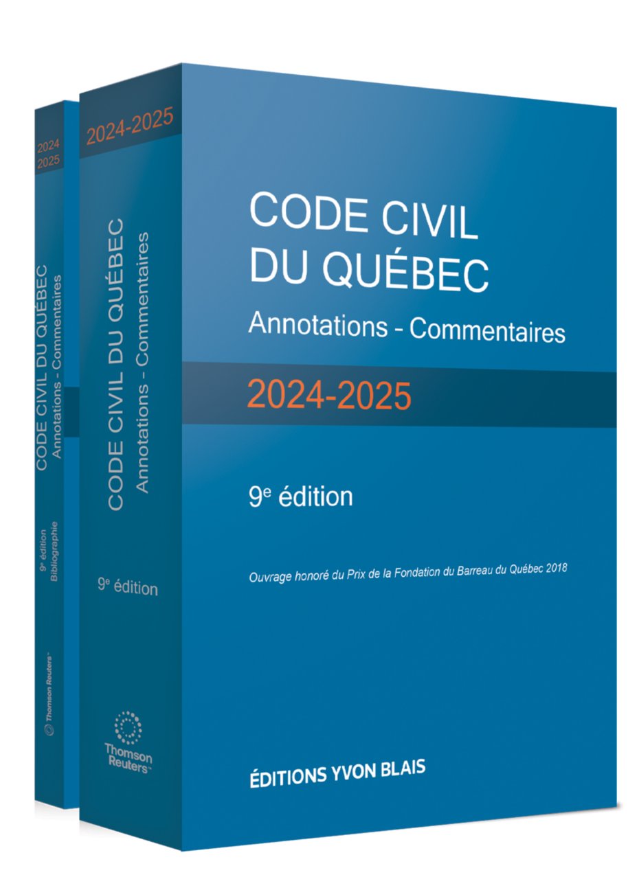 couverture de Code civil du Québec, Annotations - Commentaires, 9e édition, 2024-2025