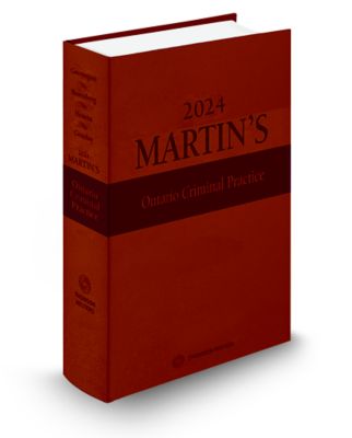 cover of Martin's Ontario Criminal Practice, 2024 Edition