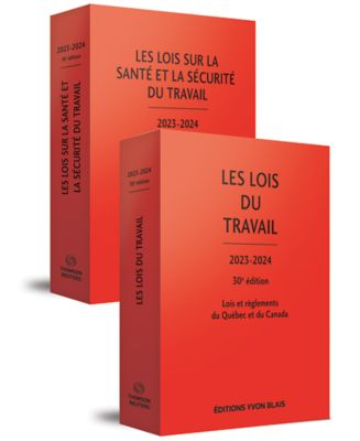 couverture de Les lois du travail et Les lois sur la santé et sécurité au travail 2023-2024, ensemble de deux volumes