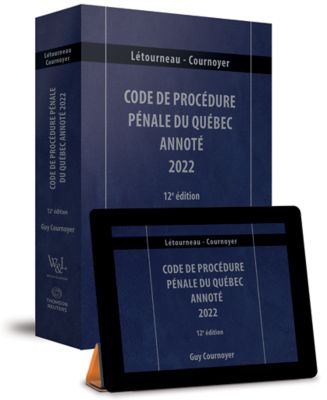 couverture de Code de procédure pénale du Québec annoté 2022, 12e édition, Livre imprimé et version numérique
