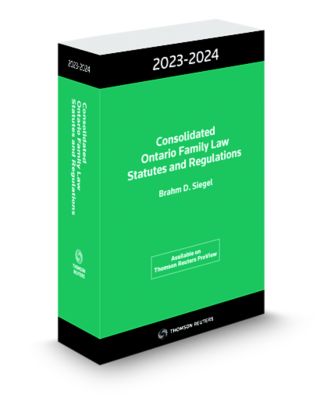 Front cover image of Consolidated Ontario Family Law Statutes and Regulations 2023-2024.