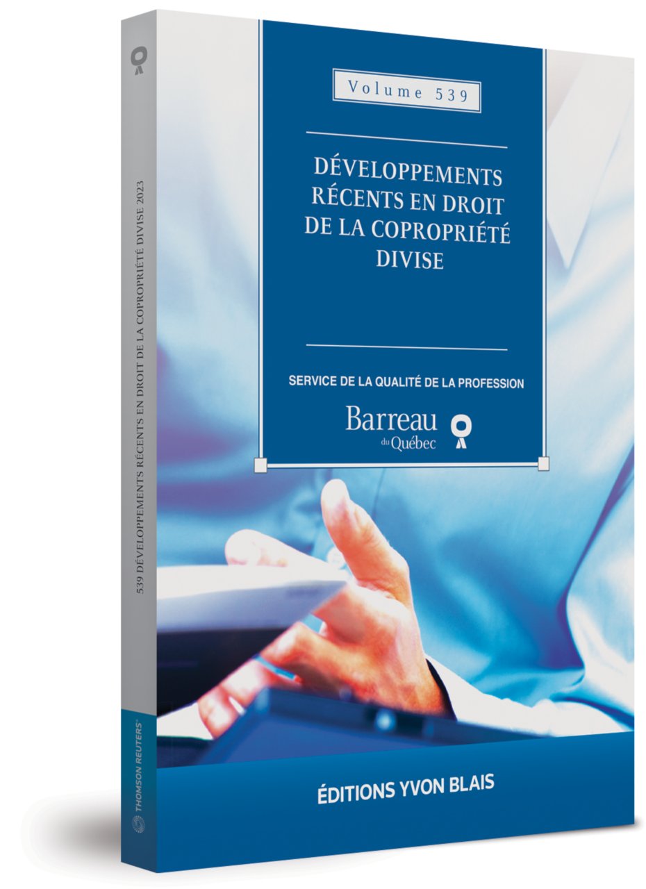 couverture de Développements récents en droit de la copropriété divise, volume 539 (2023)