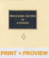 Cover of Fiduciary Duties in Canada, Binder/looseleaf and eLooseleaf