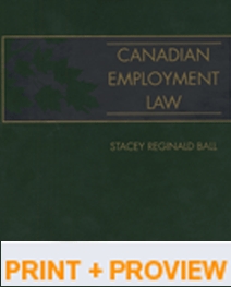 Cover of Canadian Employment Law, Binder/looseleaf and eLooseleaf