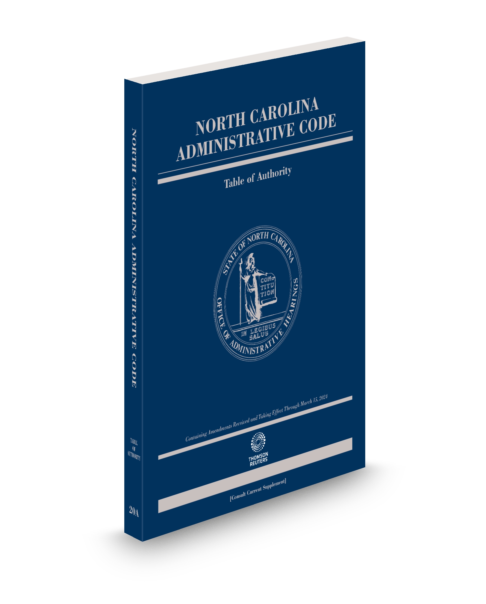 Cover of NC ADMINISTRATIVE CODE V.20A TABLE OF AUTHORITY SUB