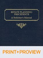Cover of Estate Planning Precedents: A Solicitor's Manual, Binder/looseleaf and eLooseleaf