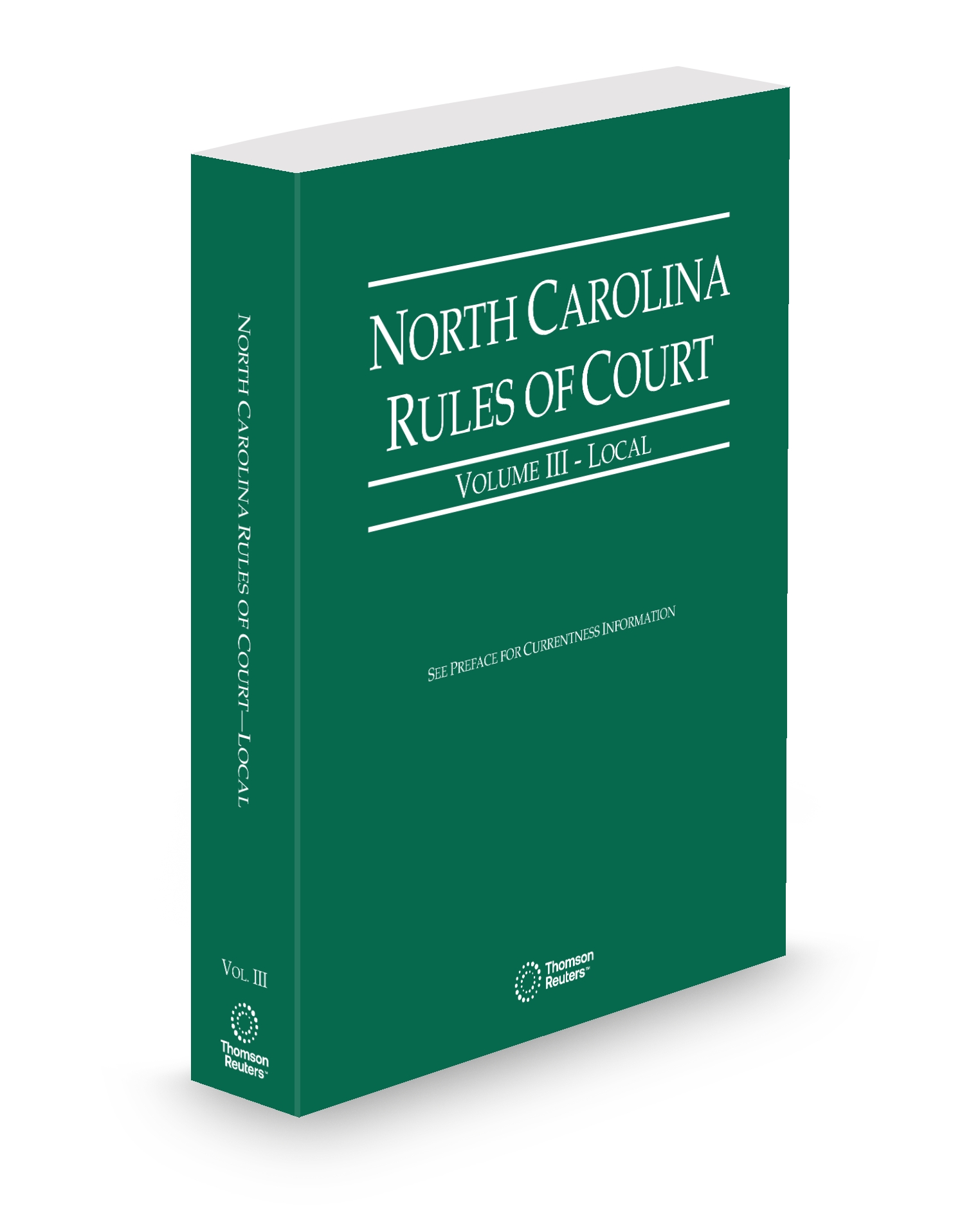 Cover of NC COURT RULES LOCAL V.III SUB