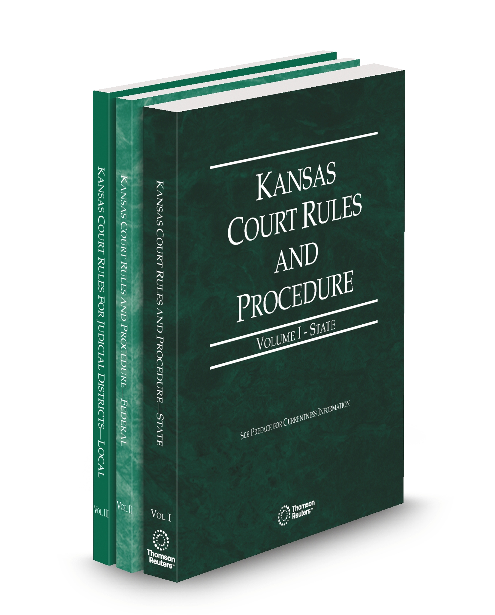 Cover of KS COURT RULES AND PROCEDURE STATE, FEDERAL AND LOCAL V.I-III FULL SET