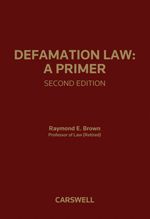 Cover of Defamation Law: A Primer, Second Edition, Hardbound book