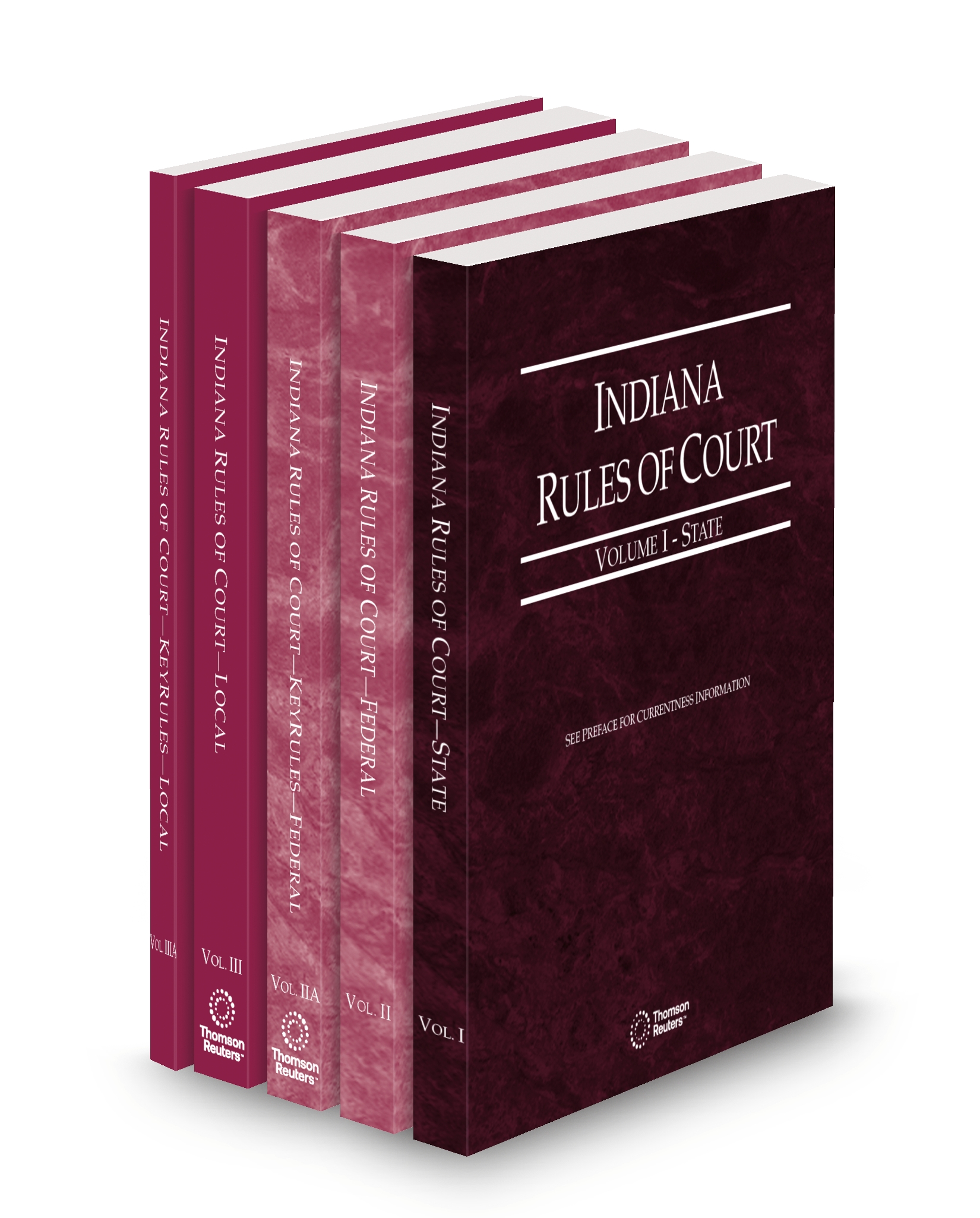 Cover of IN COURT RULES STATE, FEDERAL, FEDERAL KEYRULES, LOCAL AND LOCAL KEYRULES V.I-IIIA FULL SET