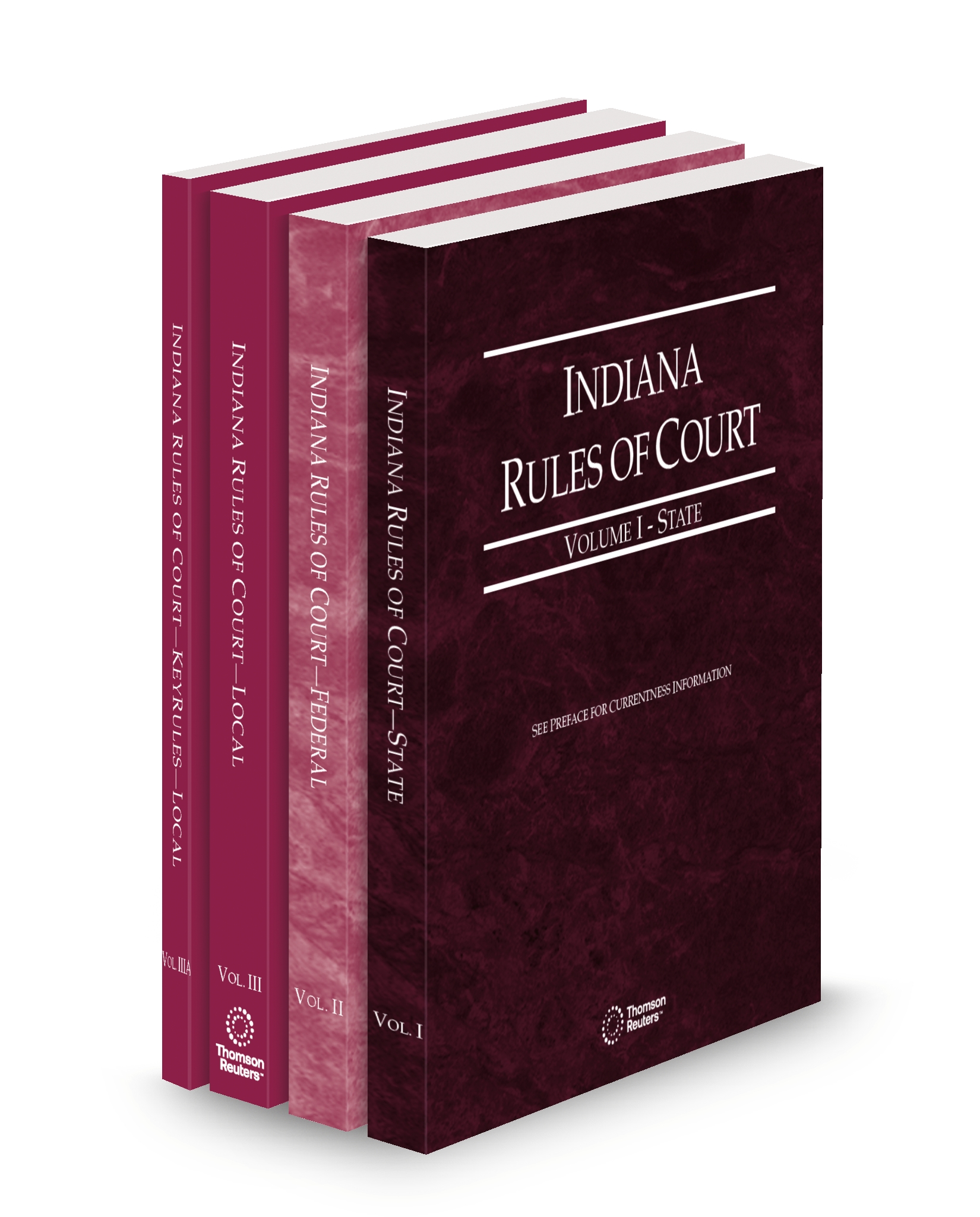 Cover of IN COURT RULES STATE, FEDERAL, LOCAL AND LOCAL KEYRULES V.I-IIIA FULL SET