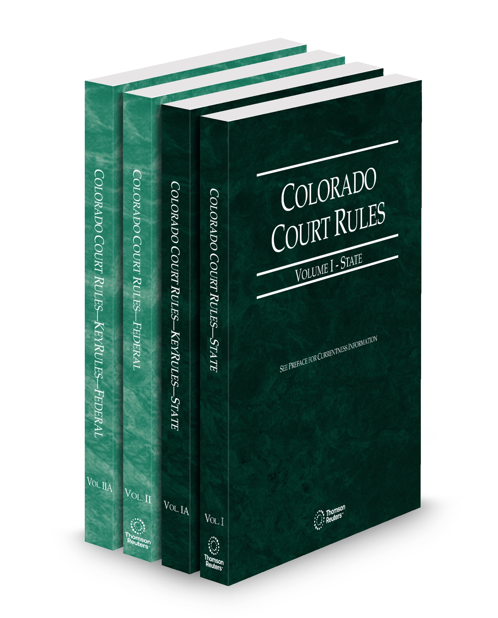 Cover of CO COURT RULES STATE STATE KEYRULES FEDERAL AND FEDERAL KEYRULES V.I-IIA FULL SET
