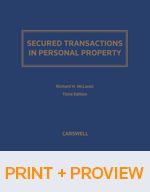 Cover of Secured Transactions in Personal Property in Canada, 3rd Edition (Print & ProView)