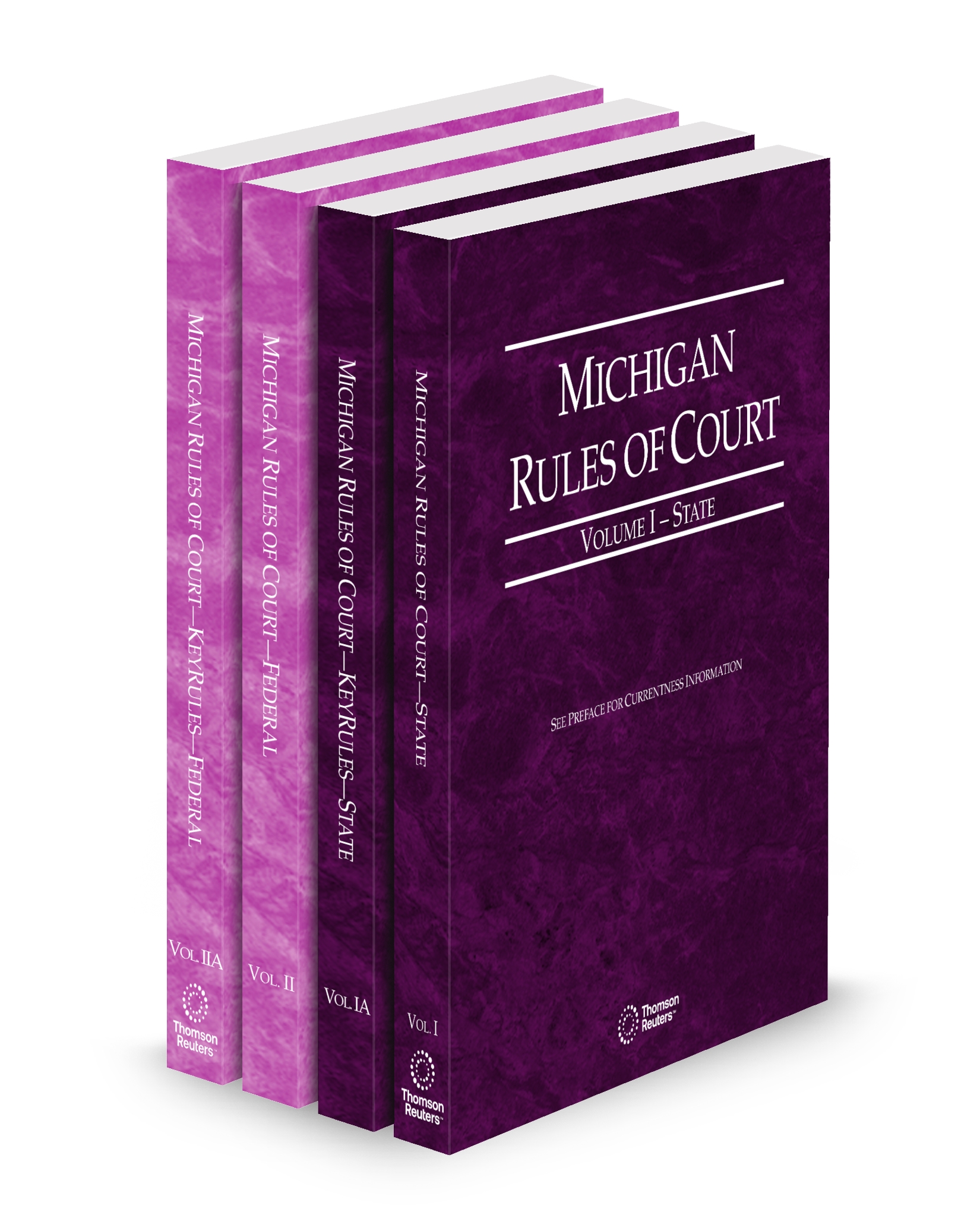 Cover of MI COURT RULES STATE,STATE KEYRULES,FEDERAL AND FEDERAL KEYRULES V.I-IIA FULL SET