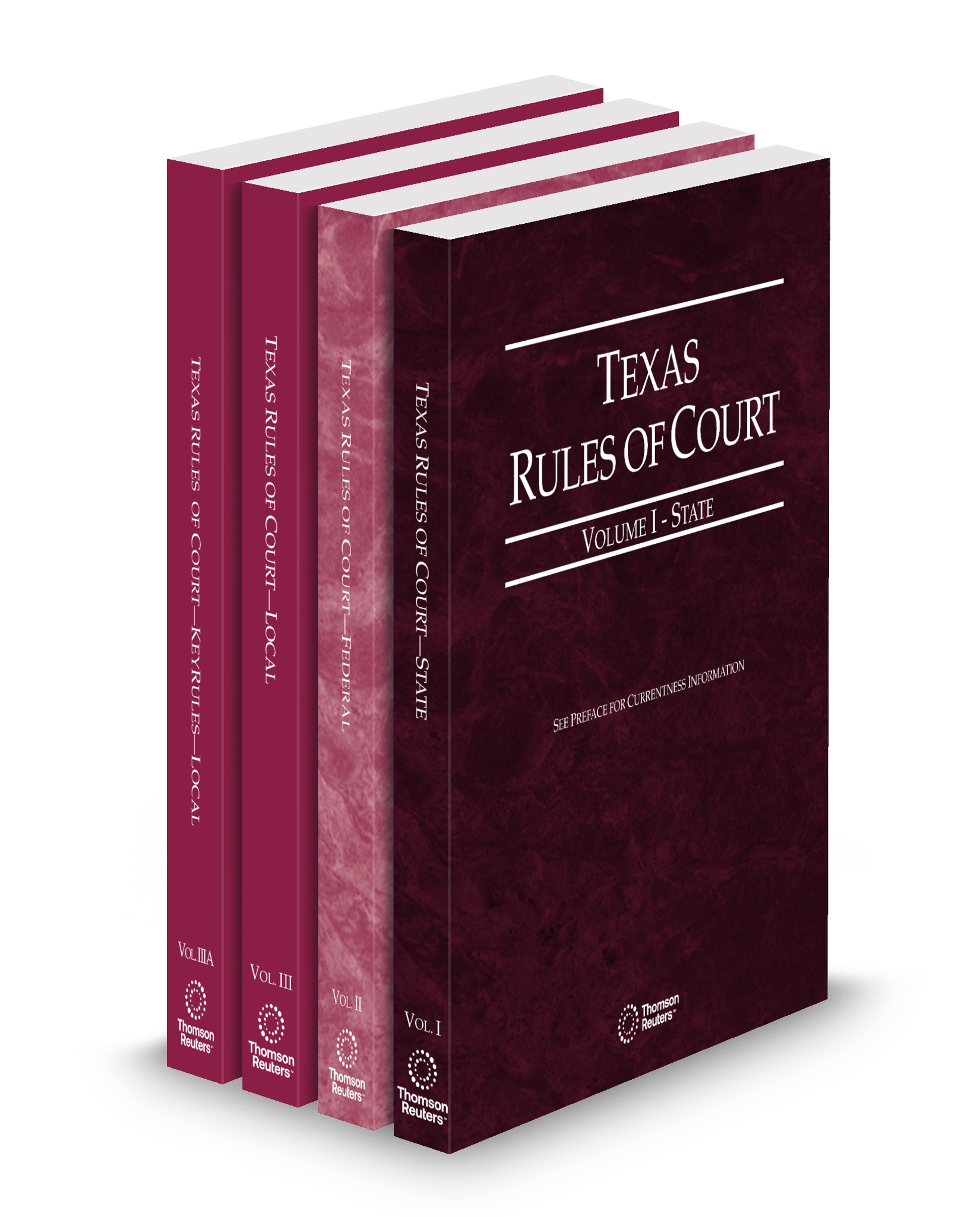 Cover of TX COURT RULES STATE, FEDERAL, LOCAL AND LOCAL KEYRULES V.I-IIIA FULL SET