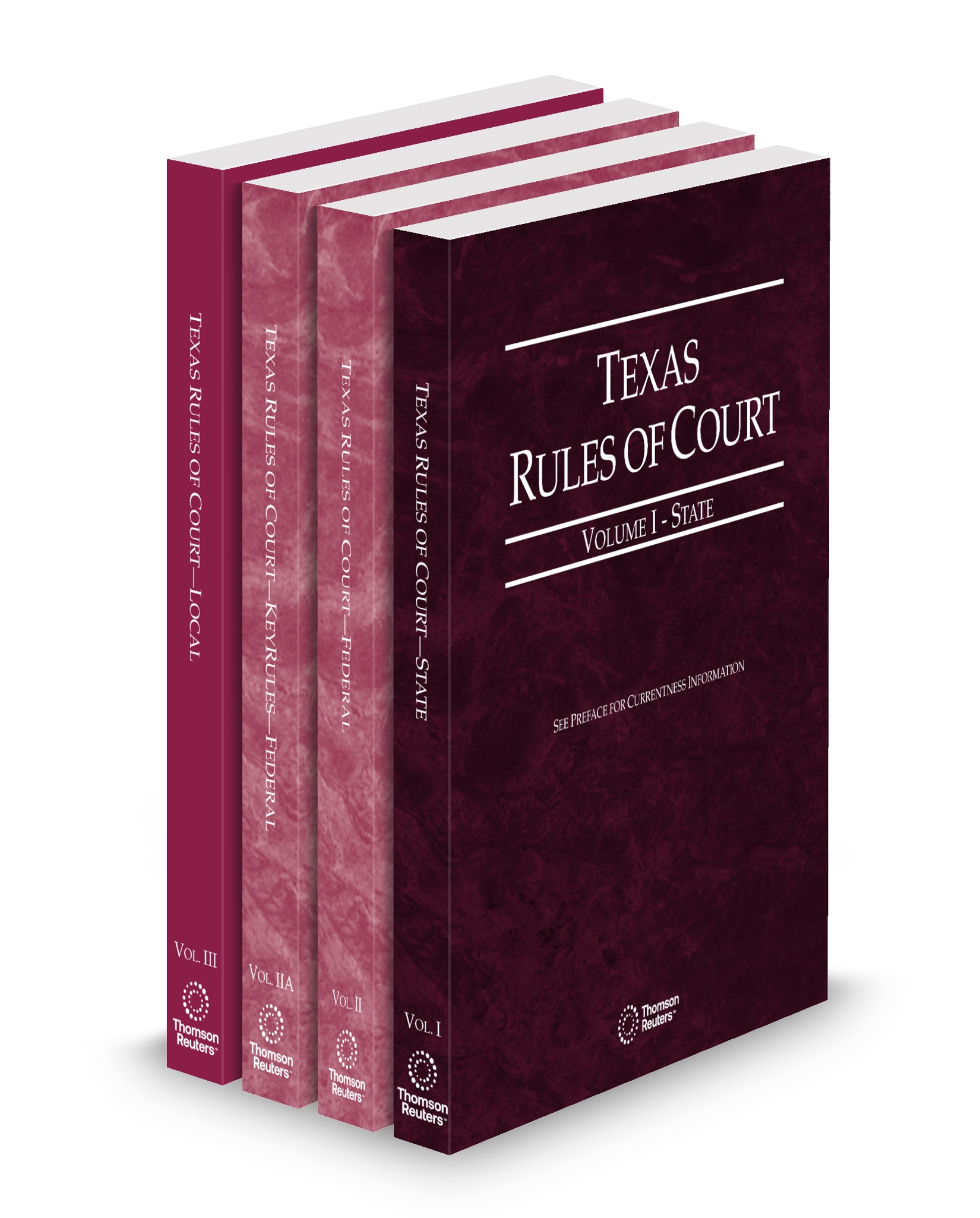 Cover of TX COURT RULES STATE, FEDERAL, FEDERAL KEYRULES AND LOCAL V.I-IIA AND V.III FULL SET