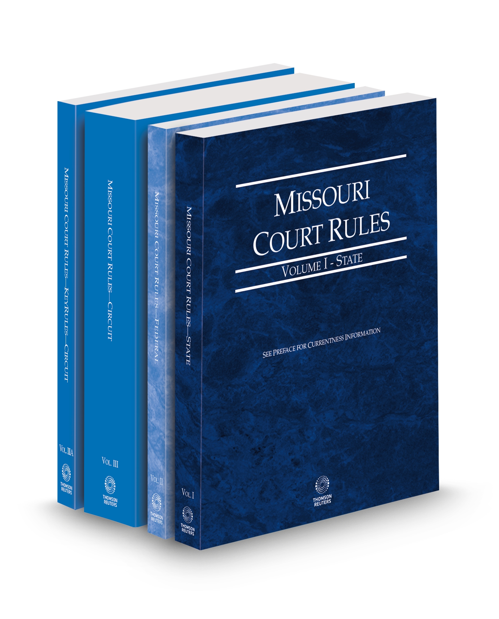 Cover of MO COURT RULES STATE FEDERAL CIRCUIT AND CIRCUIT KEYRULES V.I AND II AND III-IIIA FULL SET
