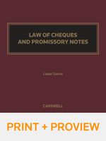 Cover of Law of Cheques and Promissory Notes, Binder/looseleaf and eLooseleaf