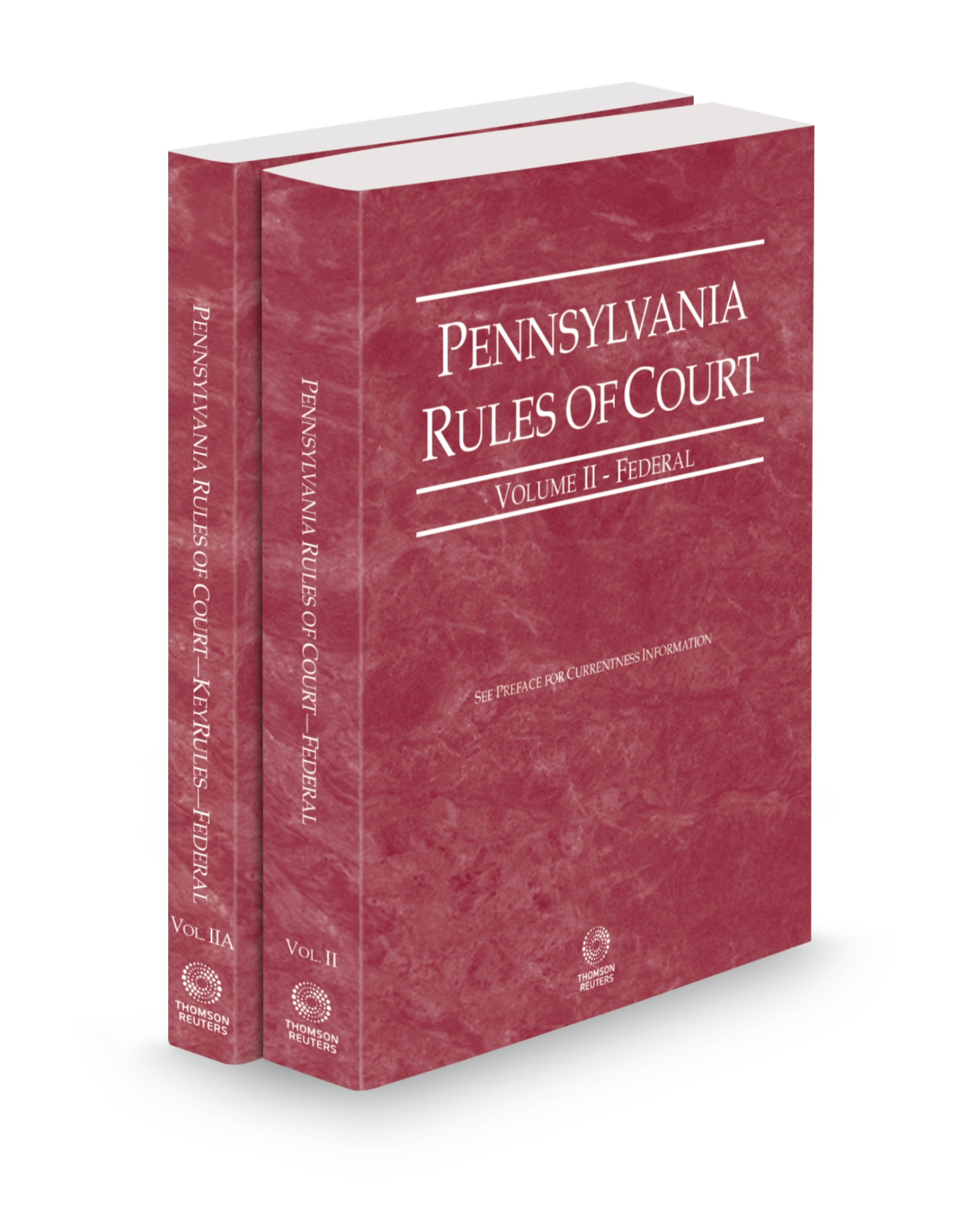 Cover of PA COURT RULES FEDERAL AND FEDERAL KEYRULES V. II-IIA FULL SET