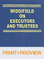 Cover of Widdifield on Executors and Trustees, 6th Edition (Print & ProView)
