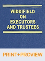 Cover of Widdifield on Executors and Trustees, 6th Edition (Print & ProView)