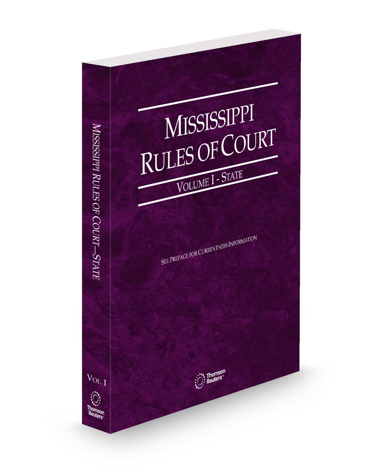 Cover of Mississippi Rules of Court, State, Volume I, Mississippi Court Rules, Set