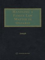 Cover of Handling a Family Law Matter in Ontario, Binder/looseleaf and eLooseleaf