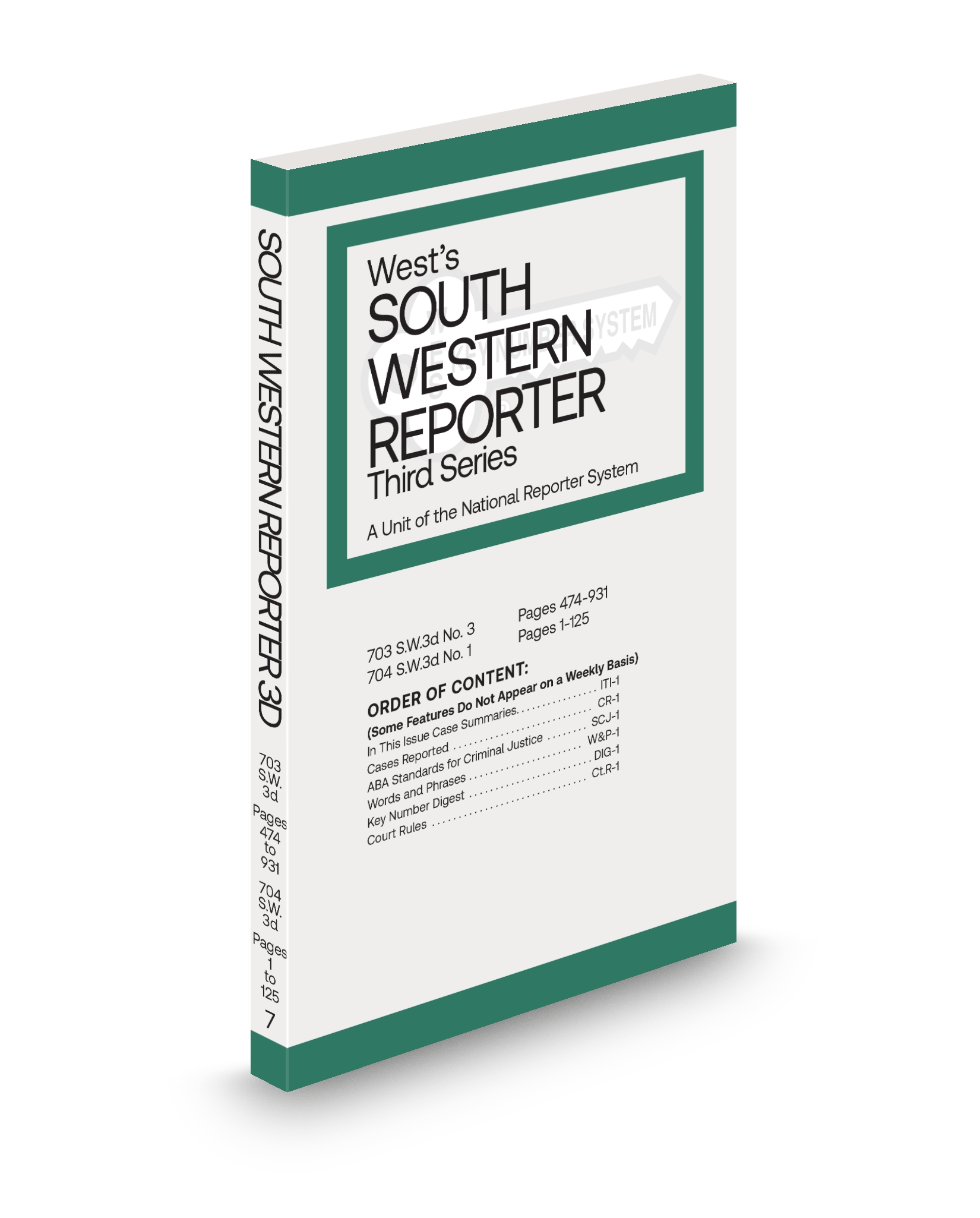 Cover of SOUTHWESTERN REPORTER ADV SHEET FULL SET