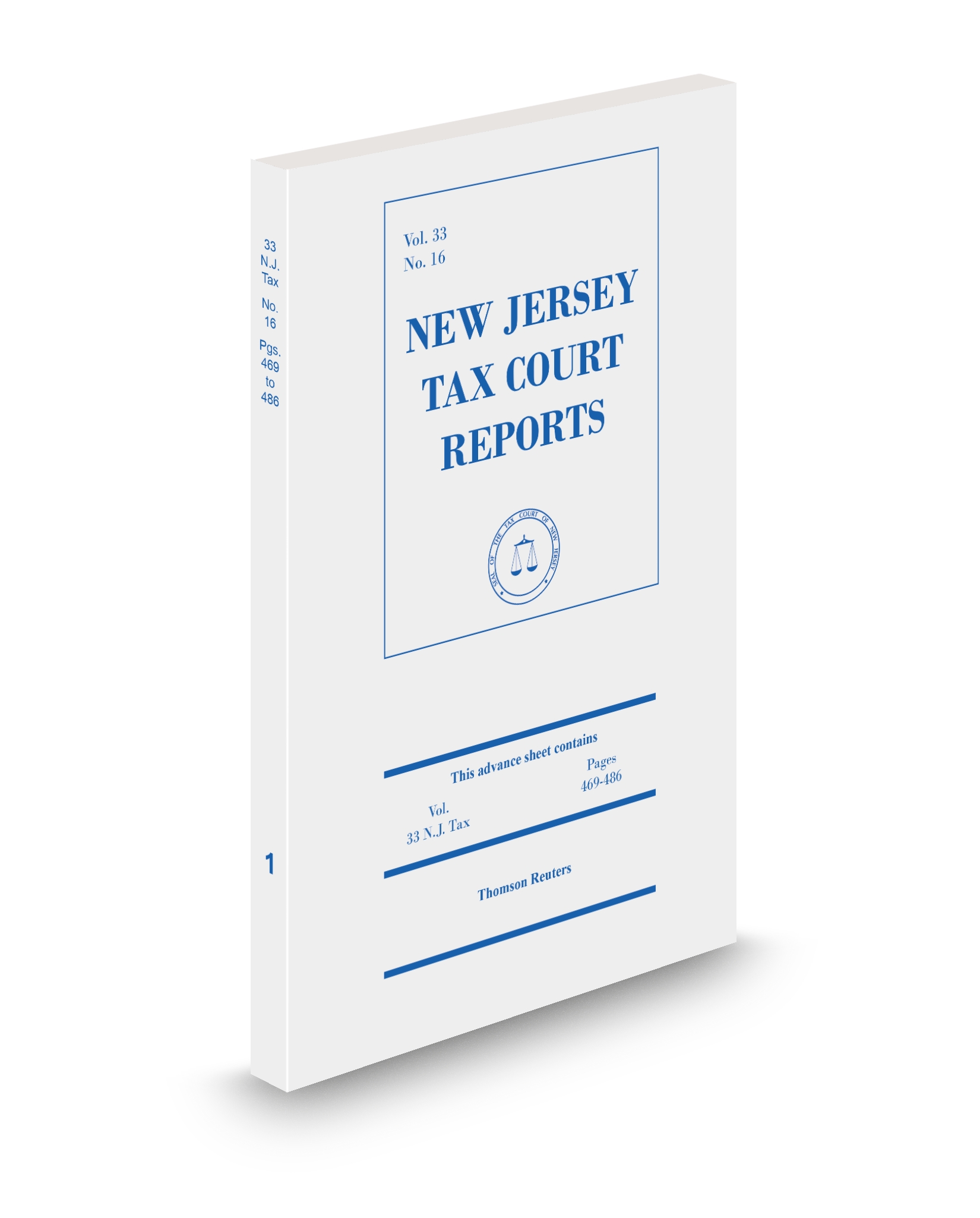 Cover of NJ TAX COURT REPORTS ADV SHEET FULL SET