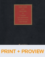 Cover of Directors and Officers in Canada: Law and Practice, Binder/looseleaf and eLooseleaf